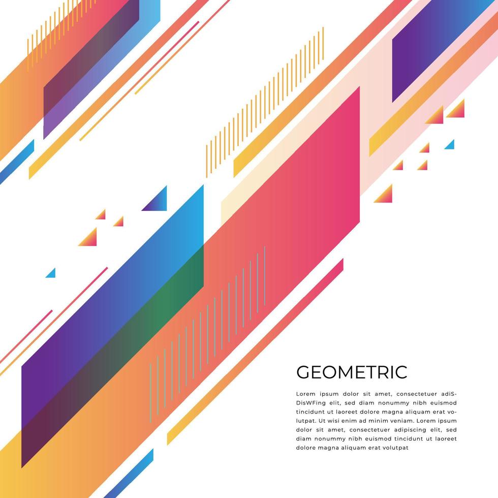 Modern geometric with gradient color vector layout background