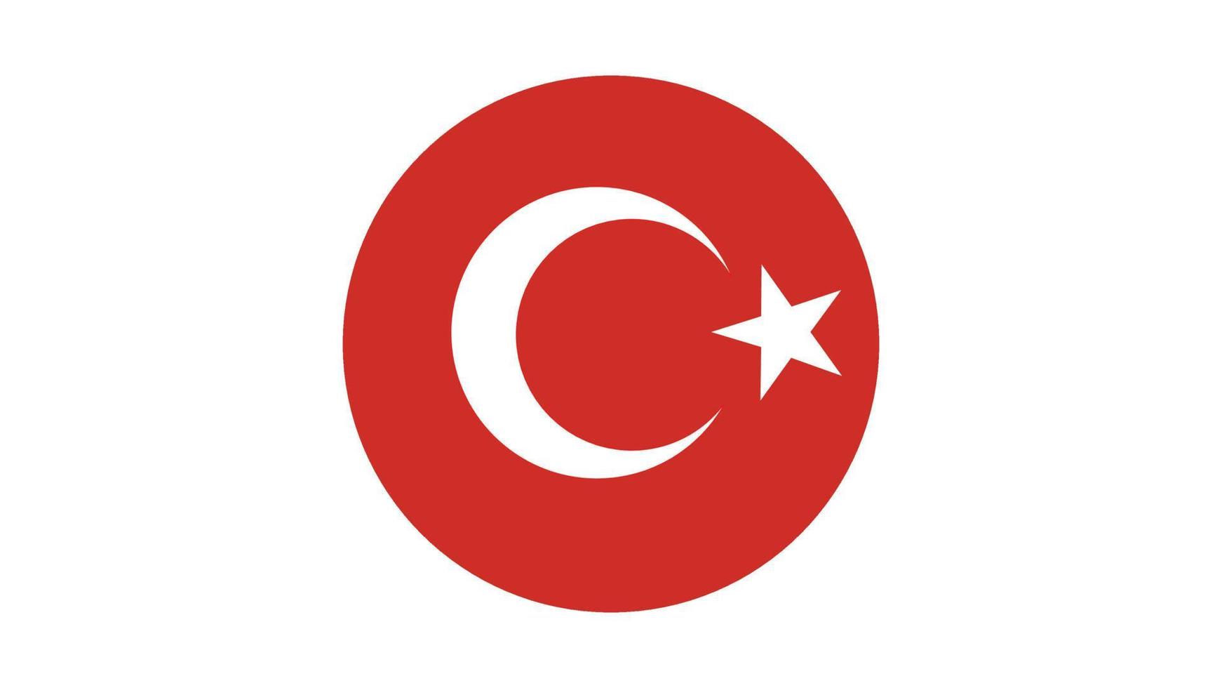 círculo de bandera de Turquía, imagen vectorial e icono vector