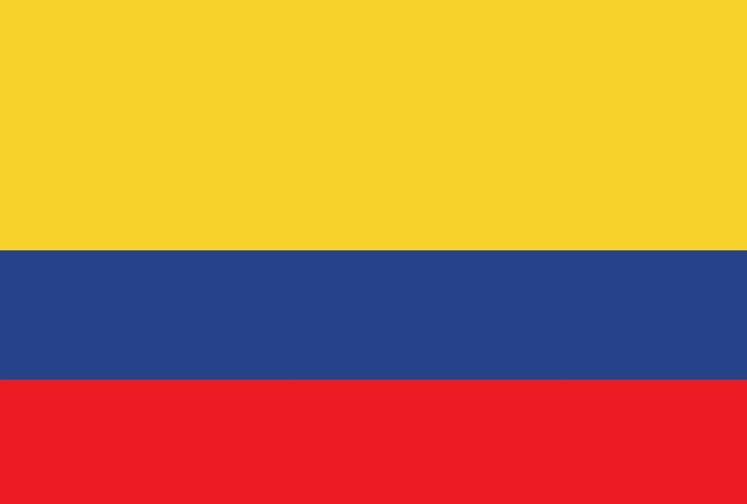 icono de vector de bandera de colombia en color oficial y proporción correcta