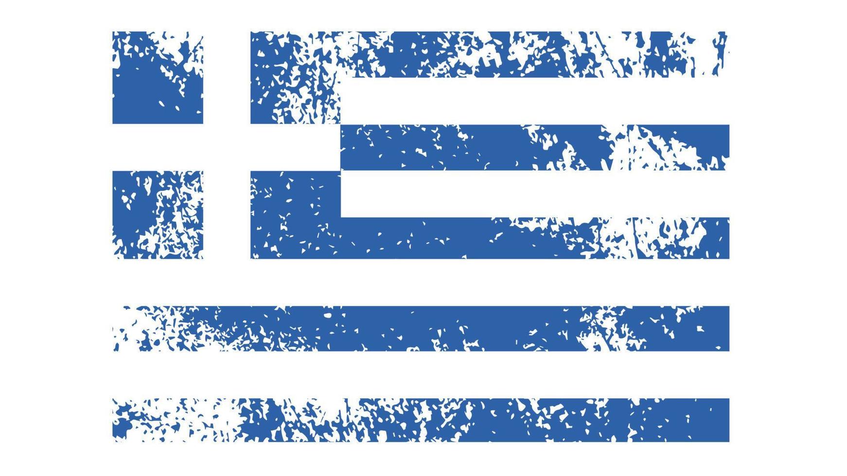 Flag of Greece.Official proportion  dimension and colors. Grunge and scratch Vector Illustration