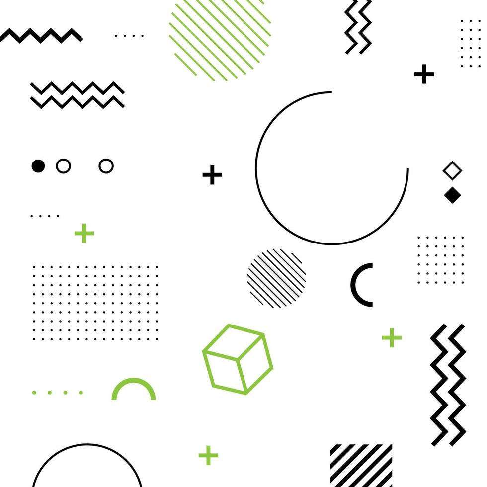 Abstract geometric pattern with lines, dots,  circles vector background