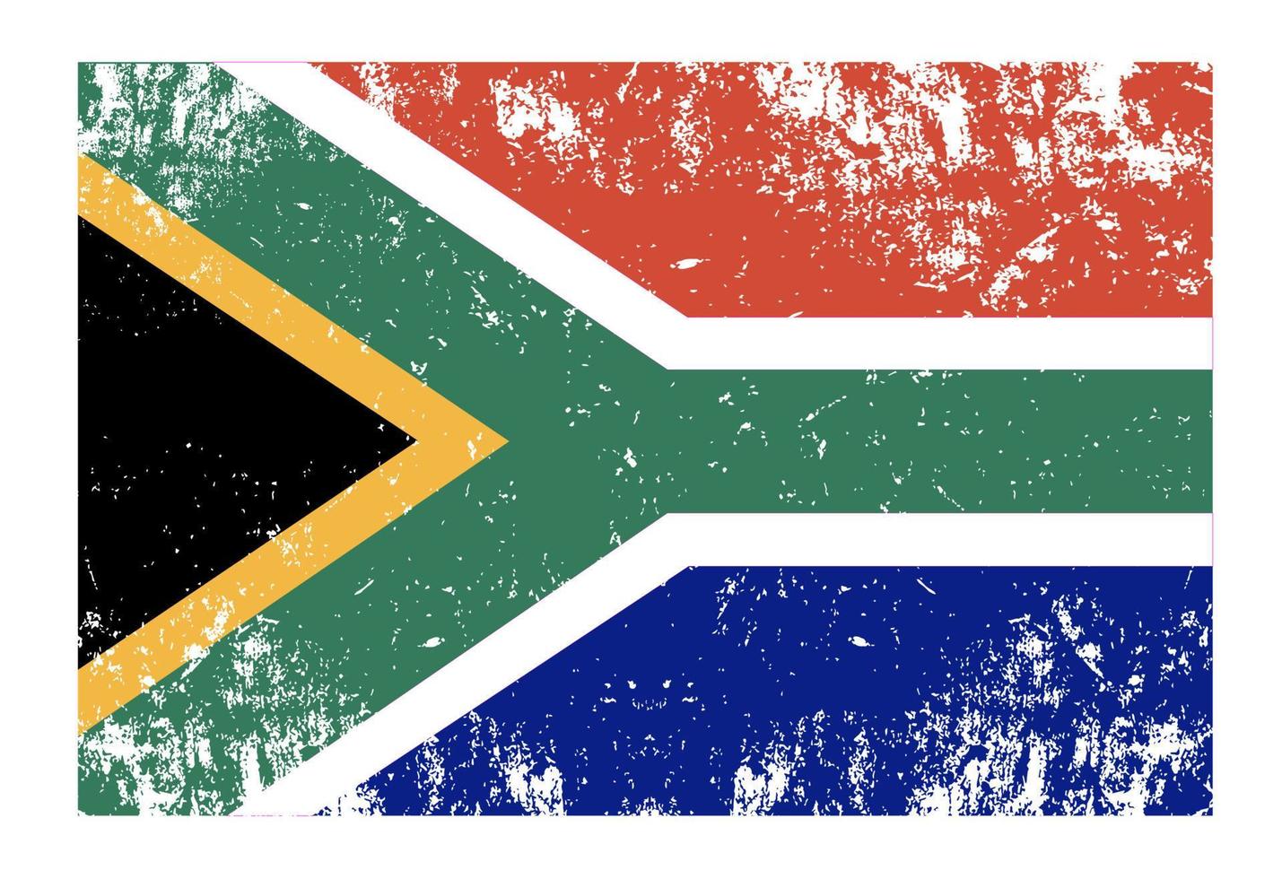 Flag of South Africa.Official proportion  dimension and colors. Grunge and scratch Vector Illustration