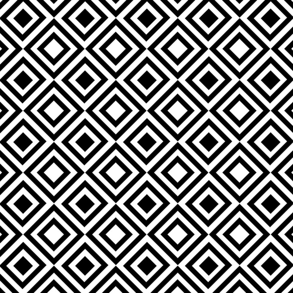 Seamless geometric diamond shape black and white pattern vector background