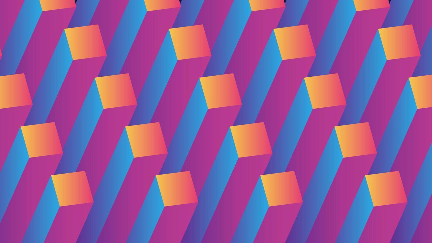 Modern abstract geometric gradient 3D rectangle vector