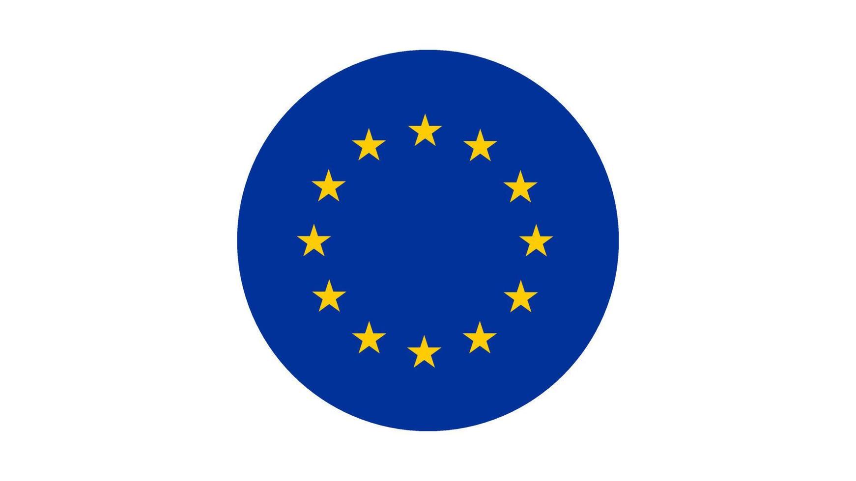 círculo de la bandera de la unión europea, imagen vectorial e icono vector