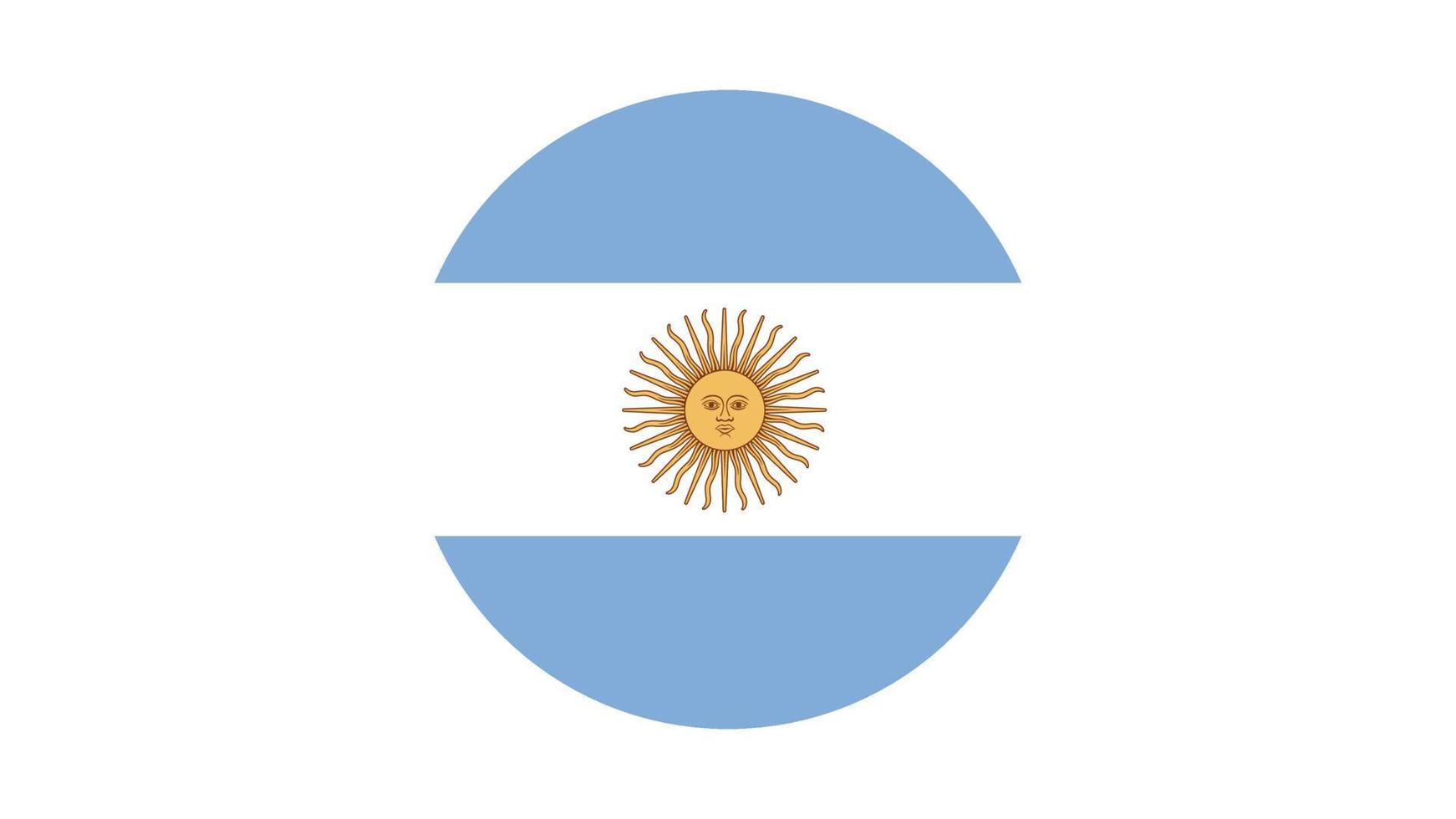 Argentina flag circle, vector image and icon.