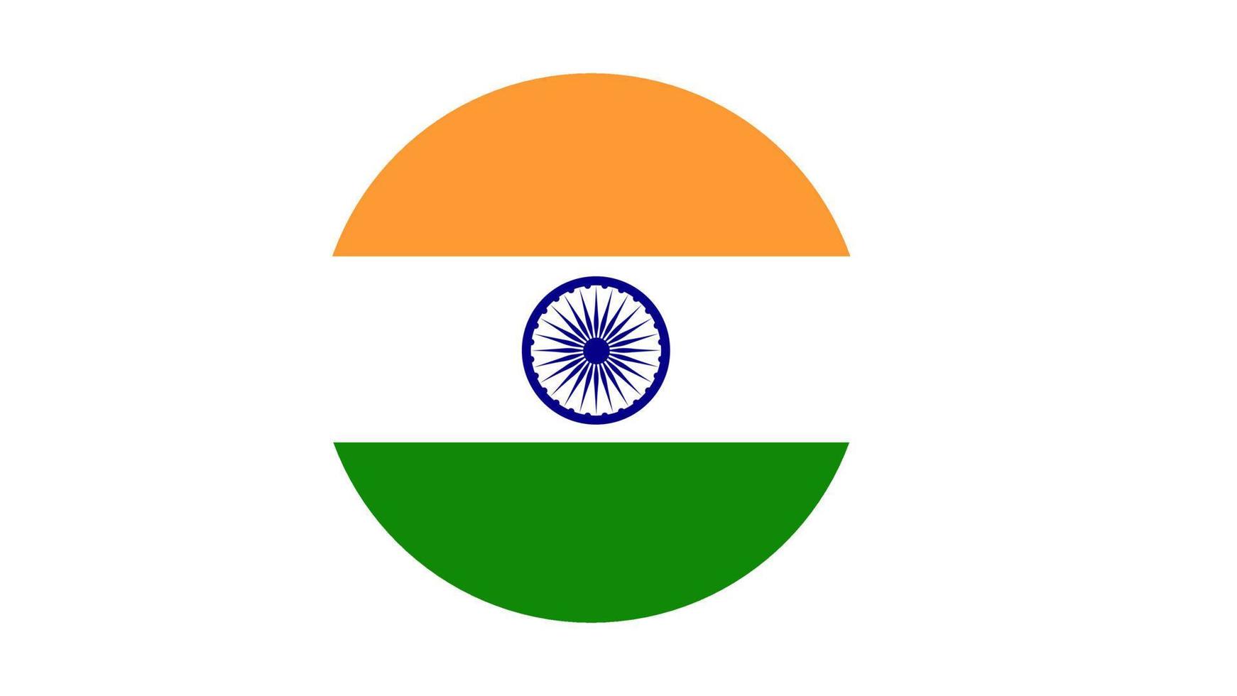 India flag circle, vector image and icon