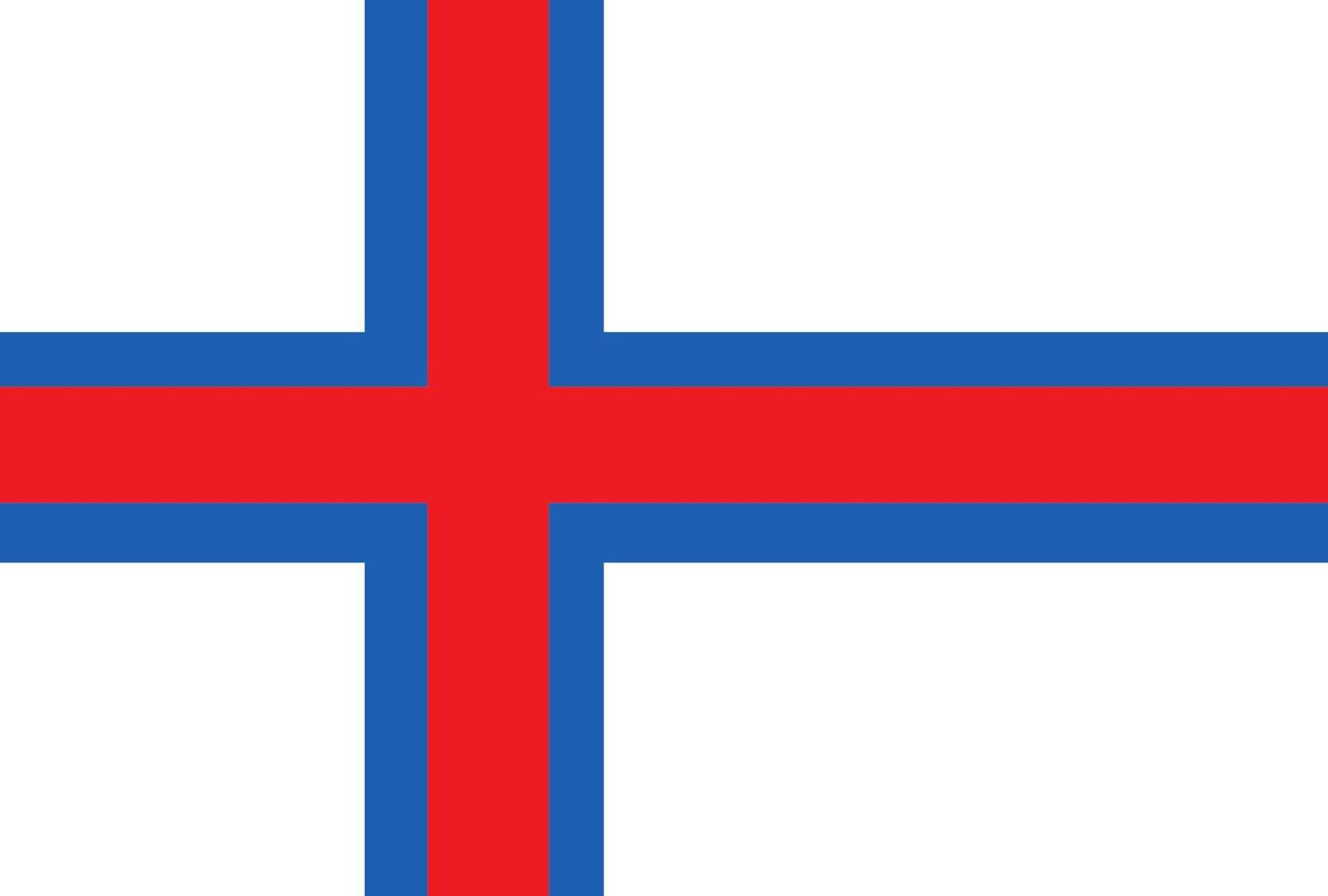 Faroe islands flag vector icon in official color and proportion correctly