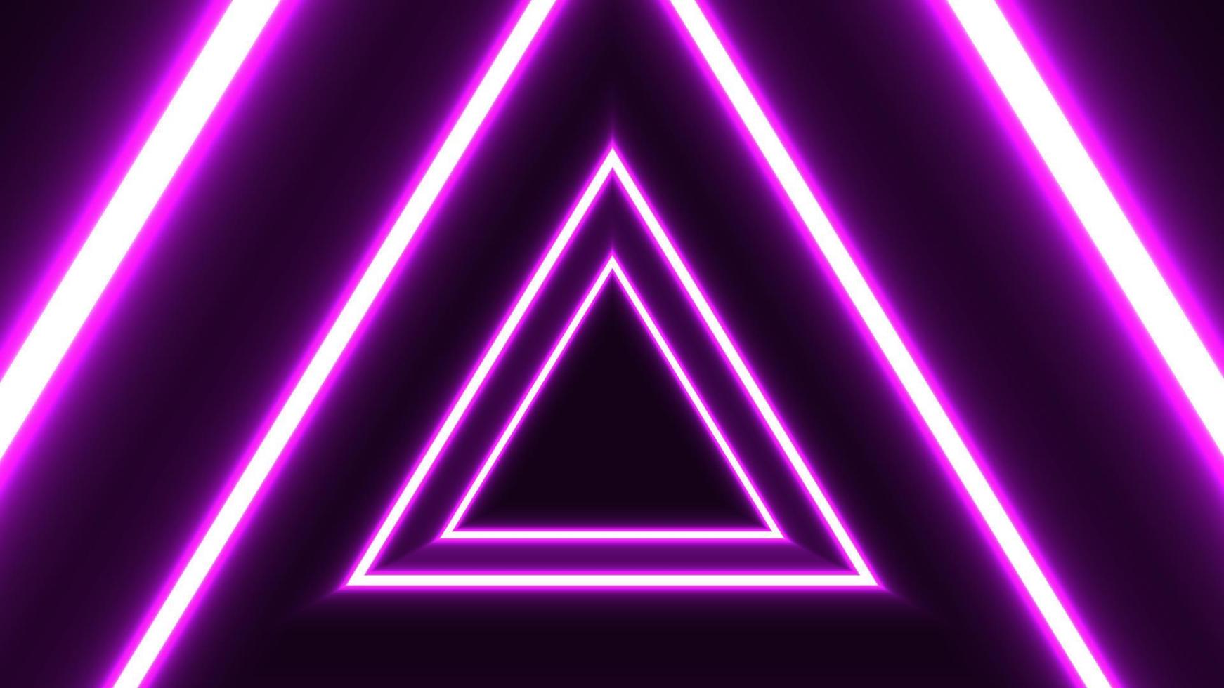 Modern geometric triangle neon light dynamic background vector