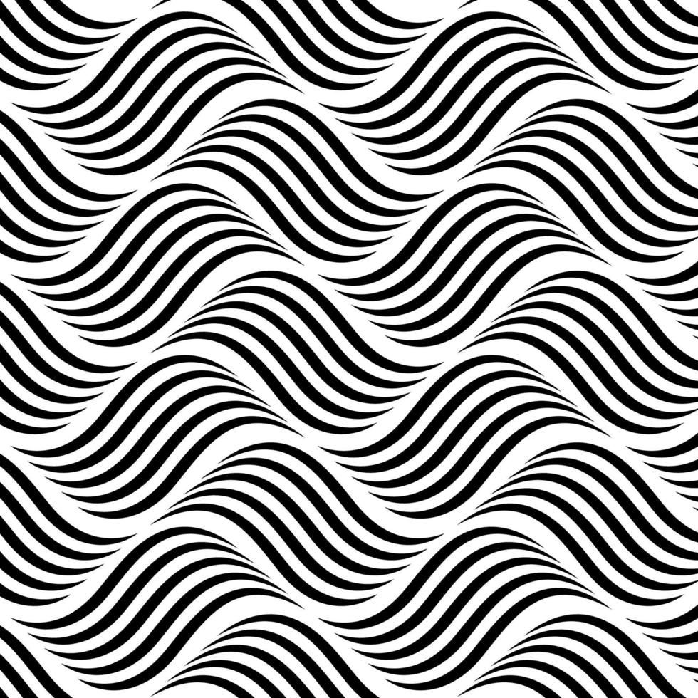 Seamless geometric wave lines effect vector pattern background