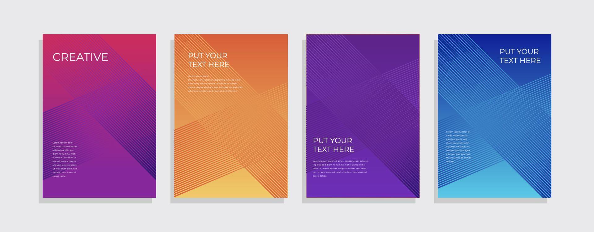 Set of modern gradient covers design. Colourful gradient vector background. Modern template design for cover or web