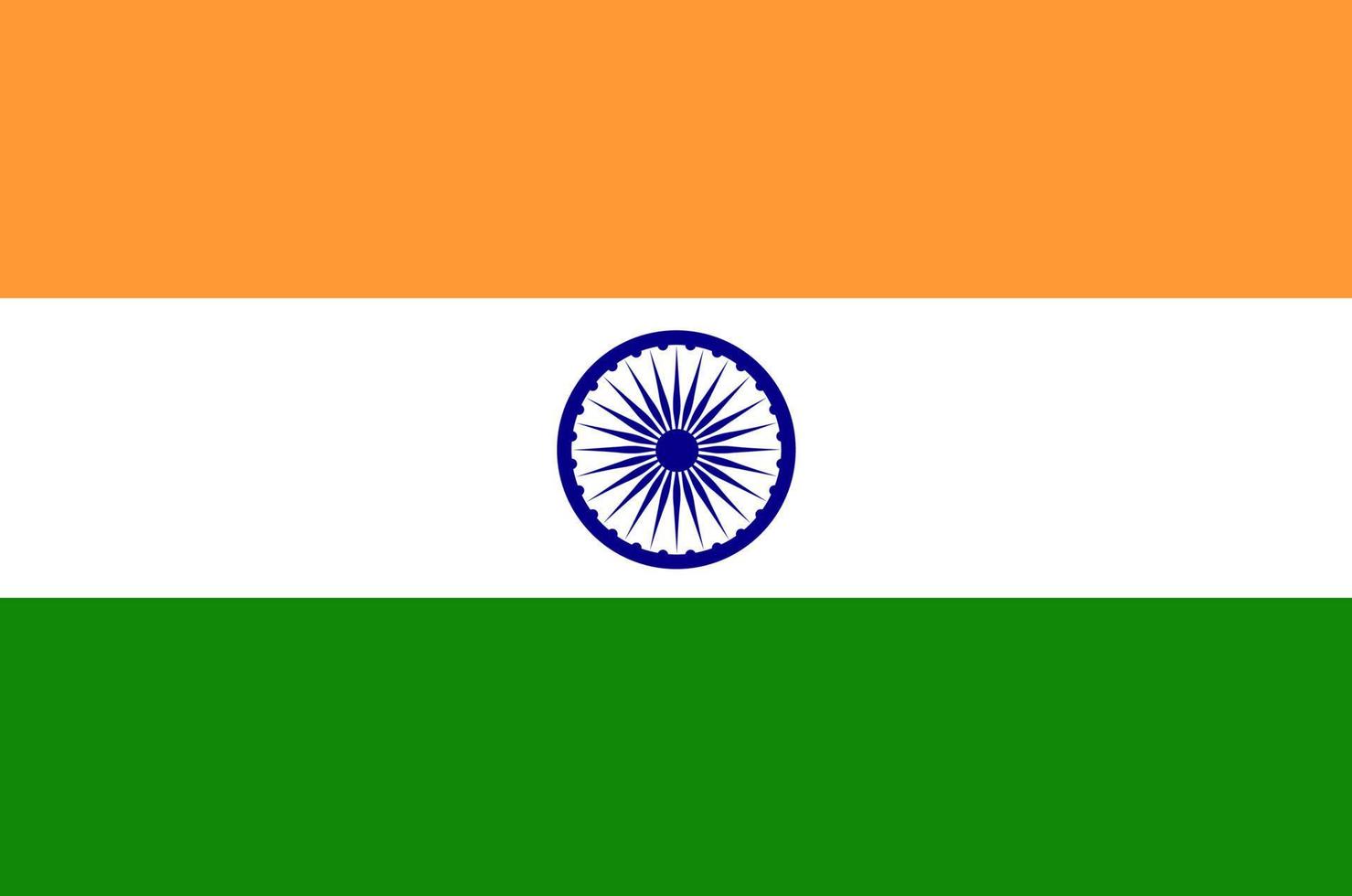 Flag of India.Official proportion  dimension and colors. Vector Illustration