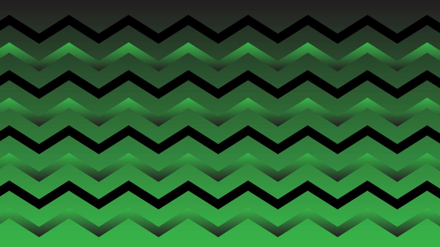 Seamless geometric gradient green black  zig zag pattern vector background