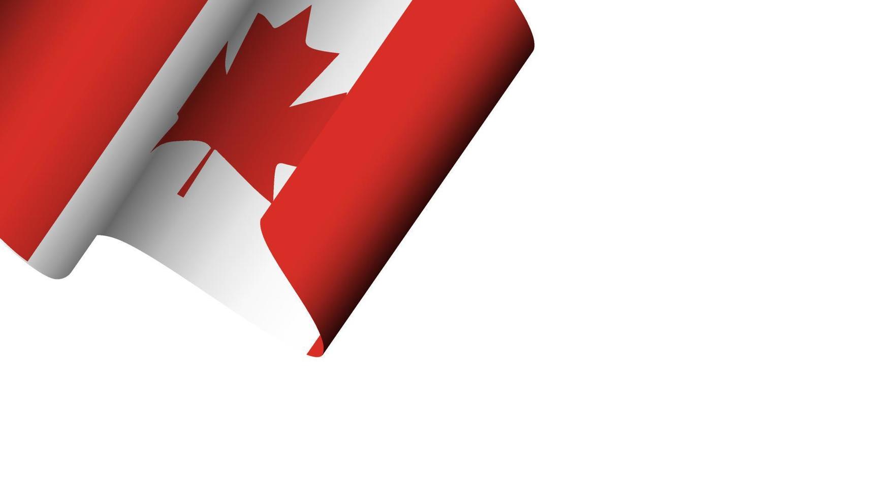 Flag of Canada wave motion vector illustration background