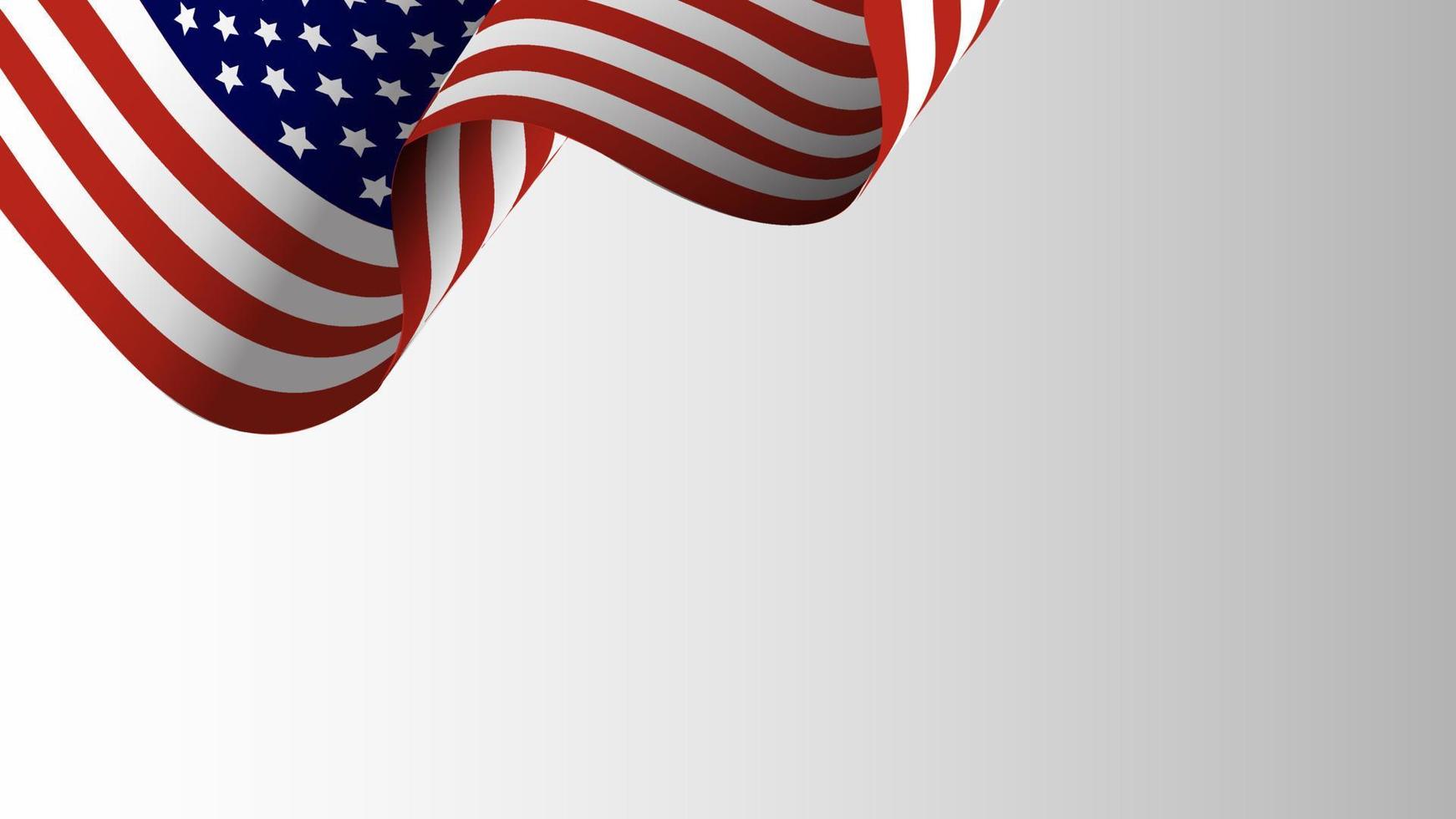American flag wave motion vector illustration