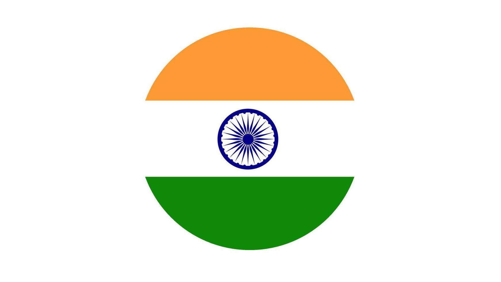 India flag circle, vector image and icon