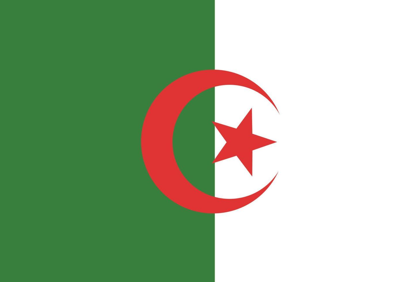 Algeria flag vector icon in official color and proportion correctly