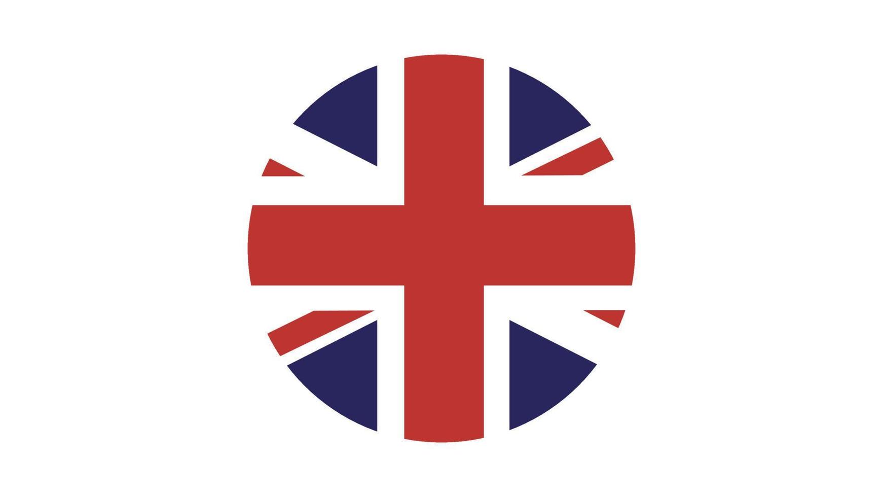 England flag circle, vector image and icon