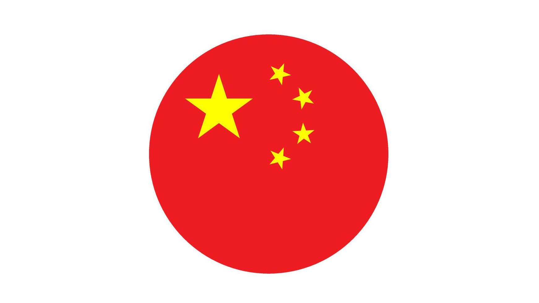 China flag circle, vector image and icon