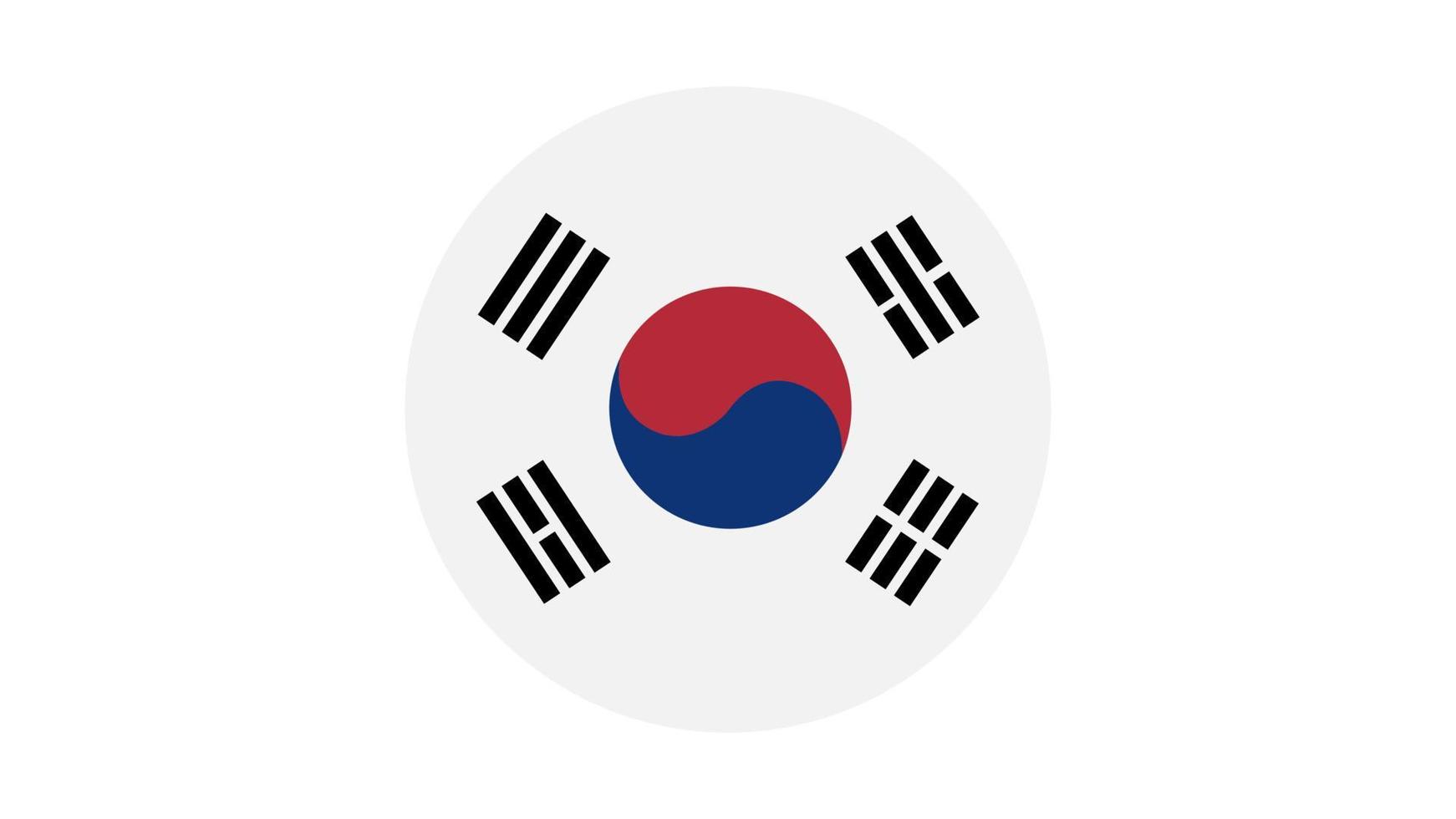 círculo de bandera de corea del sur, imagen vectorial e icono vector