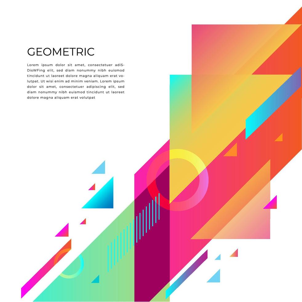 Modern geometric abstract layout with bright color vector background
