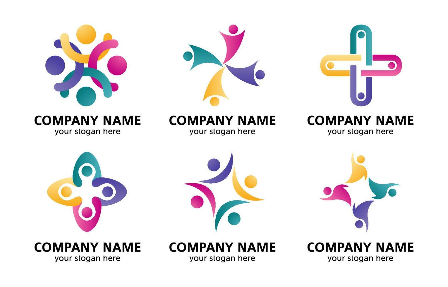 Set of Collaboration Logo vector
