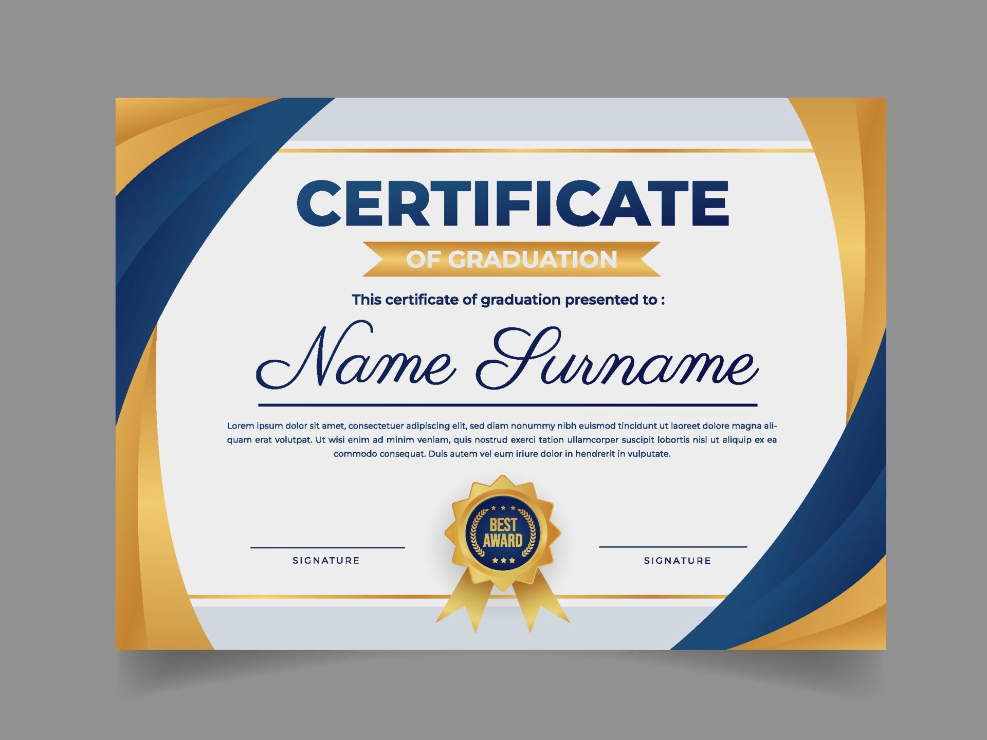 Certificate of graduation template 7686849 vector art at vecteezy