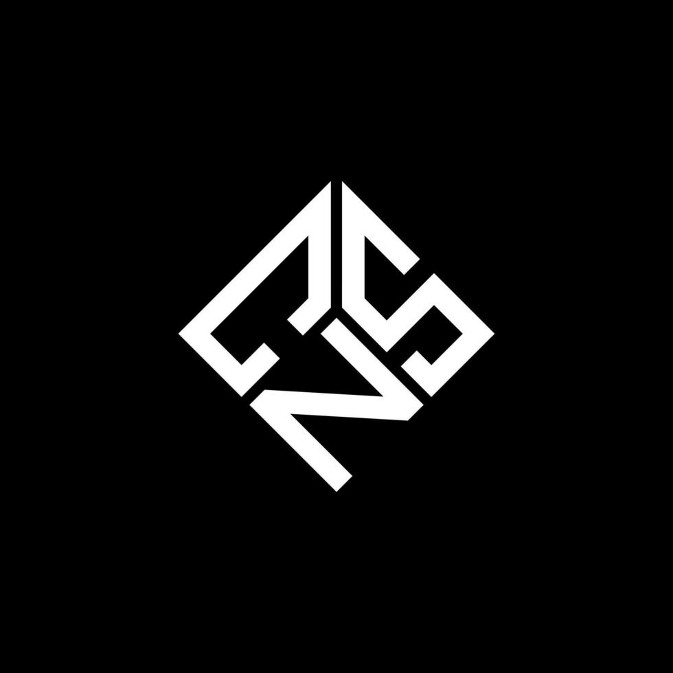 CNS letter logo design on black background. CNS creative initials