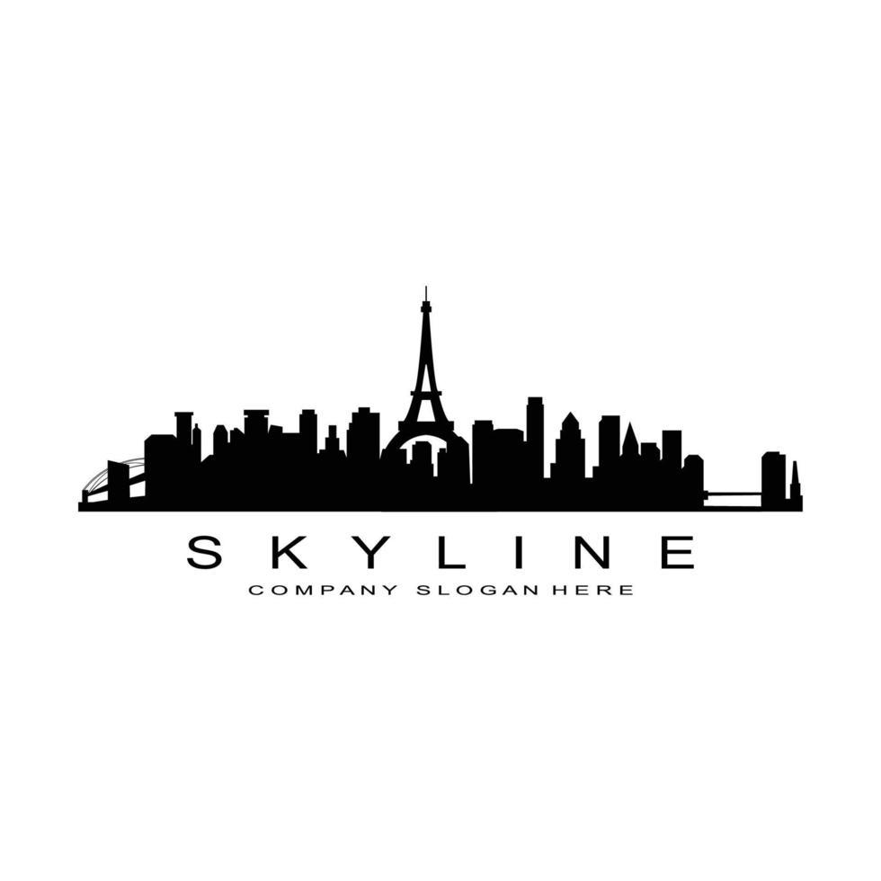 City Skyline,Skyscraper for Urban Real Estate Building Logo Design Vector