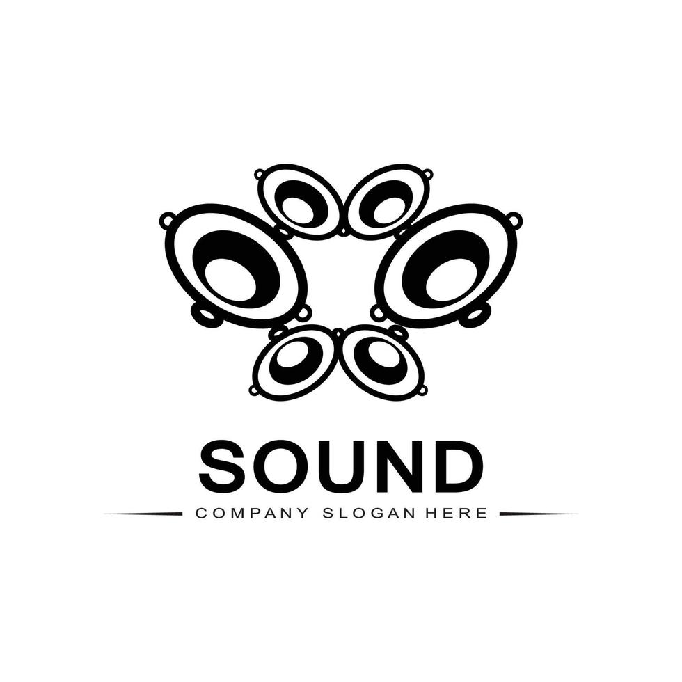 music sound wave logo icon vector, speaker and headset vector