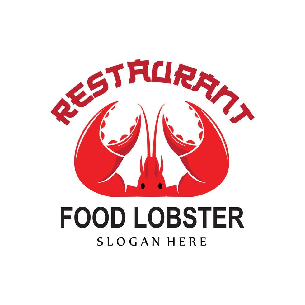 Vector Retro Logo Sea Animals Lobster,Seafood,Illustration Design Suitable for Sticker, Screen Printing, Banner, Restaurant Company