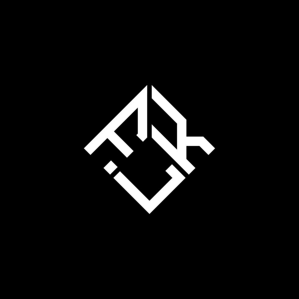 diseño de logotipo de letra flk sobre fondo negro. concepto de logotipo de letra de iniciales creativas flk. diseño de letras flk. vector