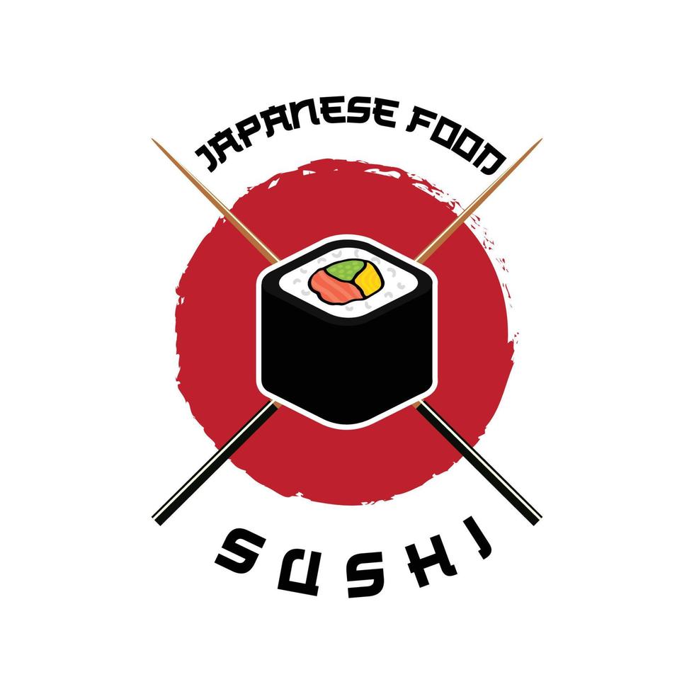 Japanese sushi food logo vector, with a variety of seafood meat, background  design suitable for stickers, screen printing, banners, flayers, companies  7688332 Vector Art at Vecteezy