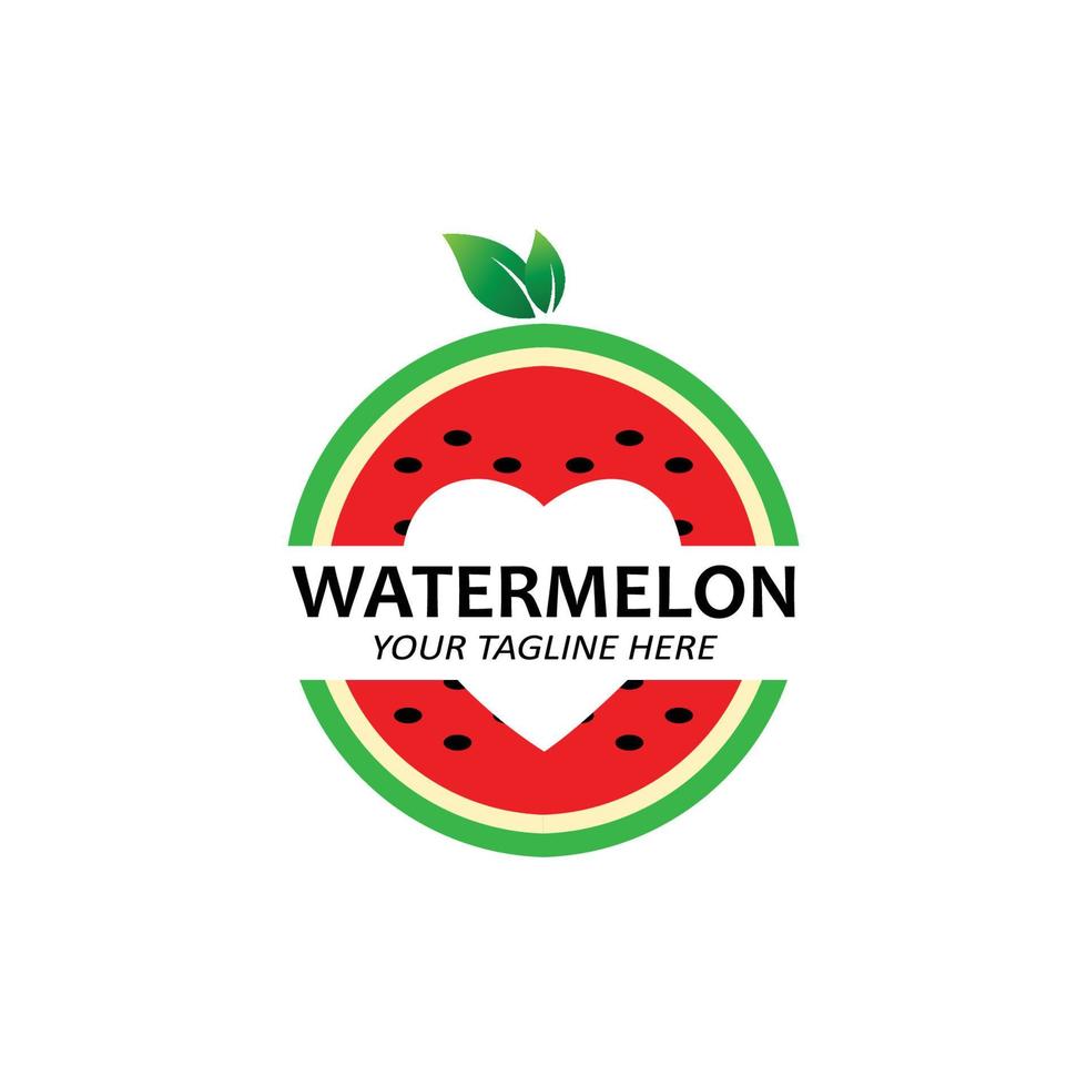 Vector Illustration Of Fresh Fruit Watermelon Fruit Logo Red, Available In The Market, Screen Printing Design, Sticker, Banner, Fruit Company