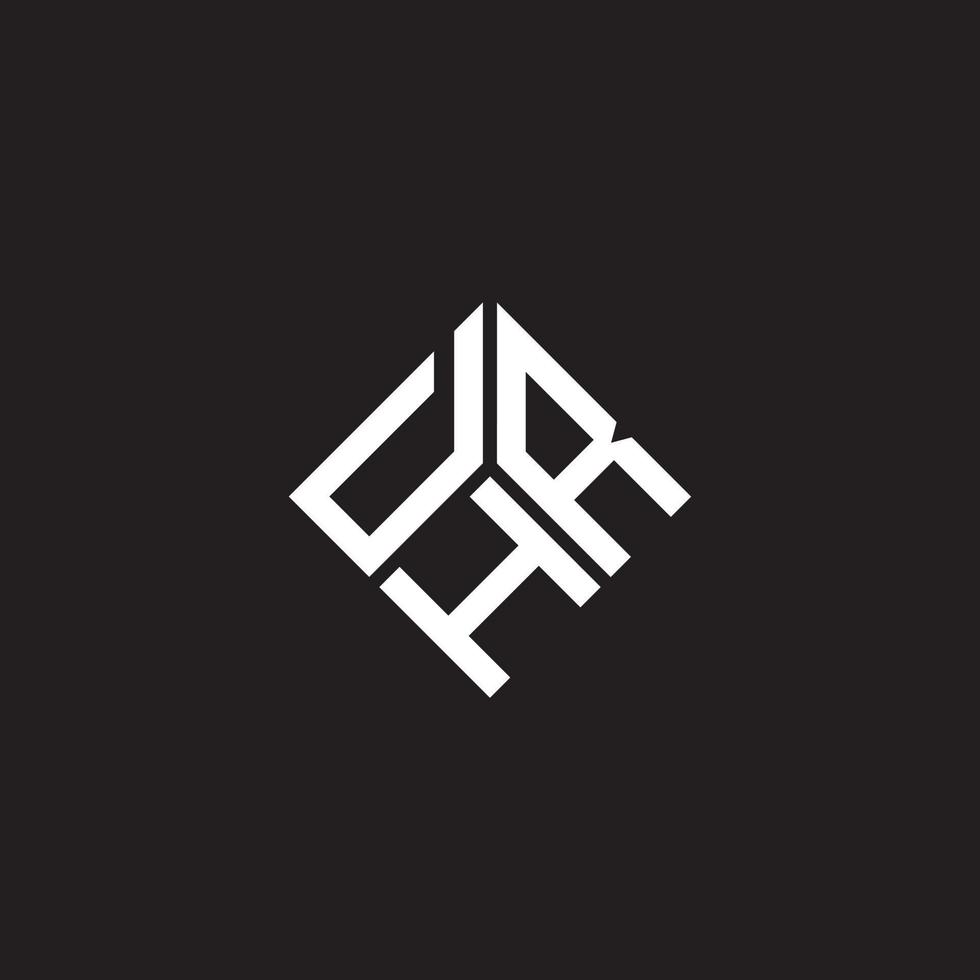 DHR letter logo design on black background. DHR creative initials letter logo concept. DHR letter design. vector