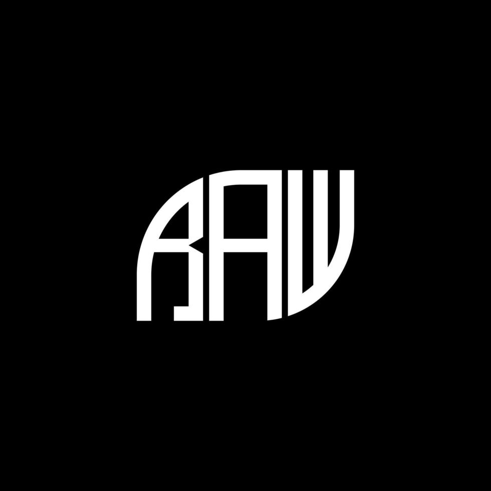 RAW letter logo design on black background. RAW creative initials letter logo concept. RAW letter design. vector