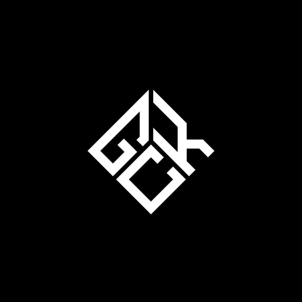 GCK letter logo design on black background. GCK creative initials letter logo concept. GCK letter design. vector