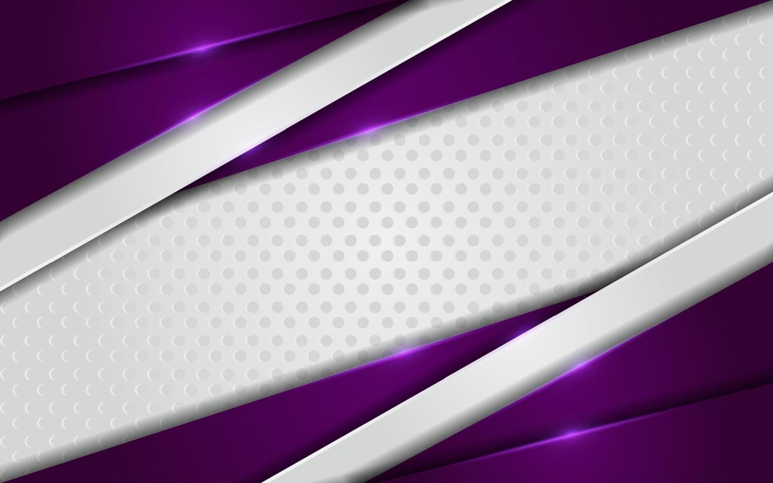 Abstract modern white background combination with line purple glowing vector