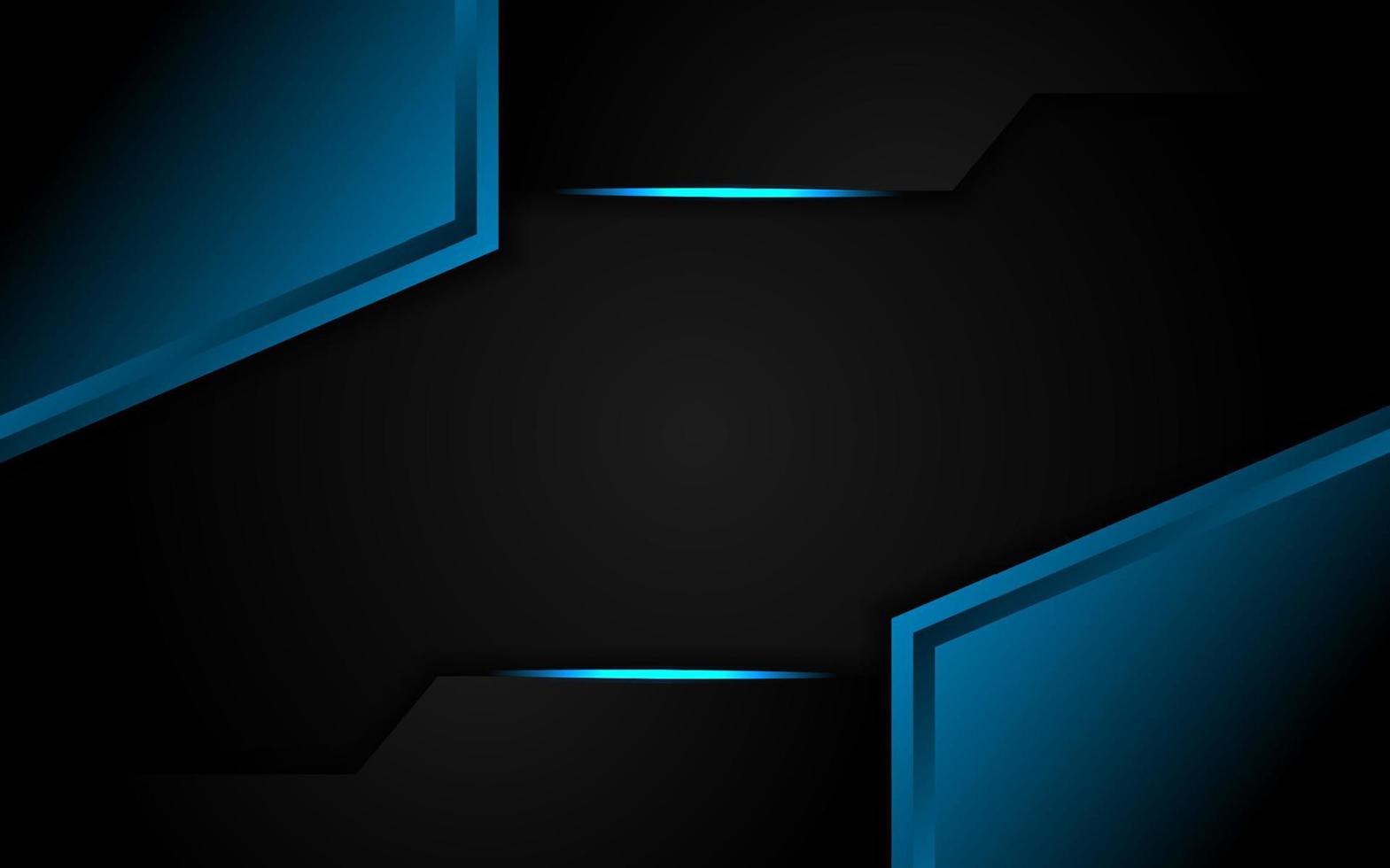 Modern black background combination with line blue vector