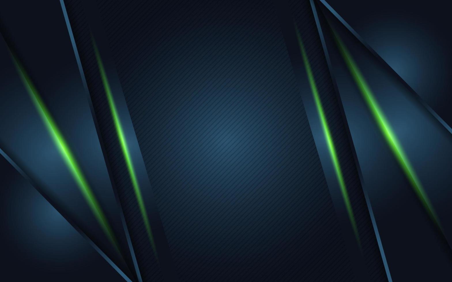 Modern dark green background combination with line green glowing vector