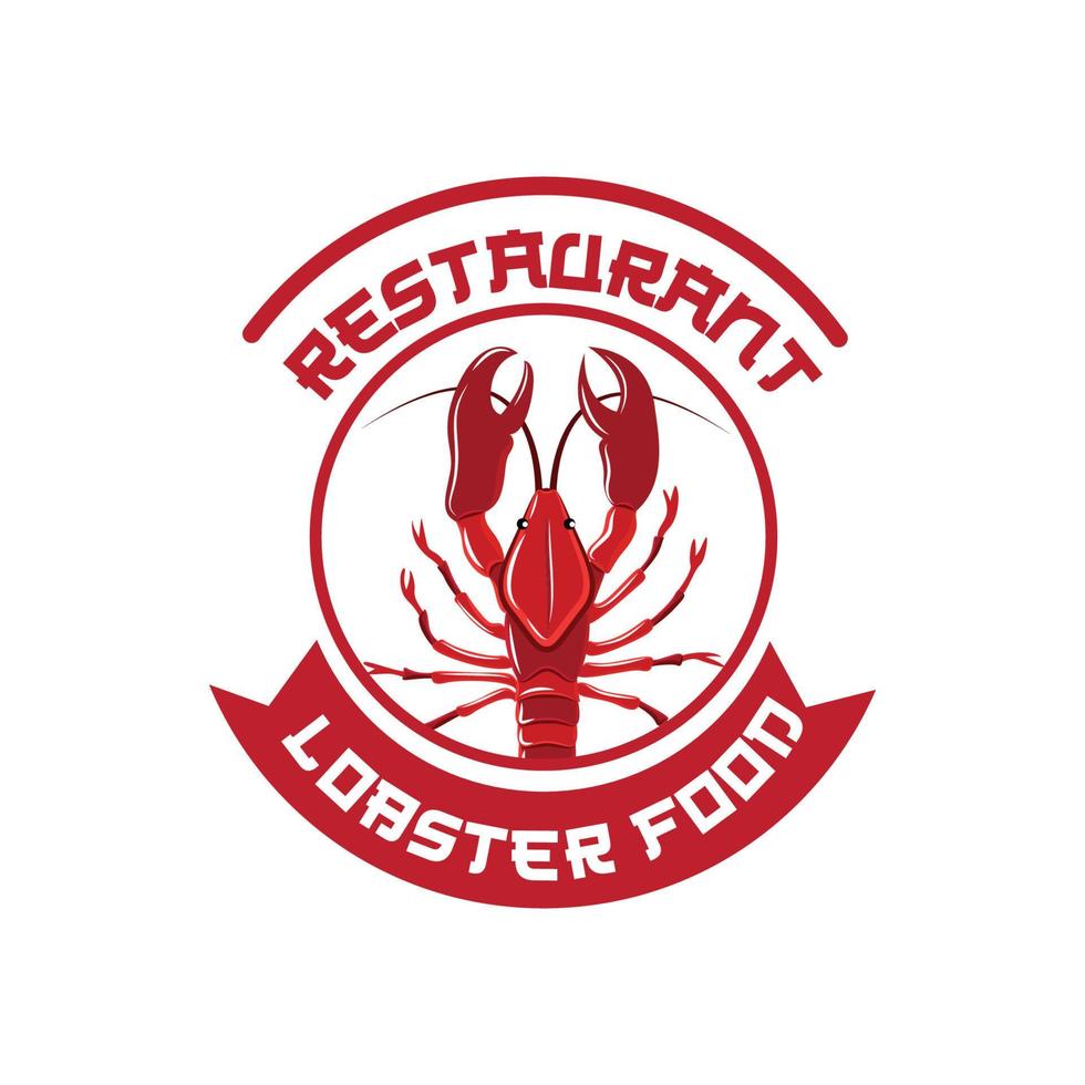 Vector Retro Logo Sea Animals Lobster,Seafood,Illustration Design Suitable for Sticker, Screen Printing, Banner, Restaurant Company