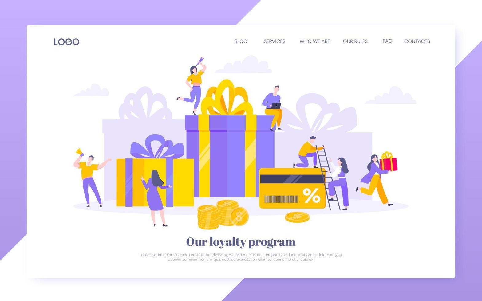 Earn loyalty program points and get online reward and gifts. vector