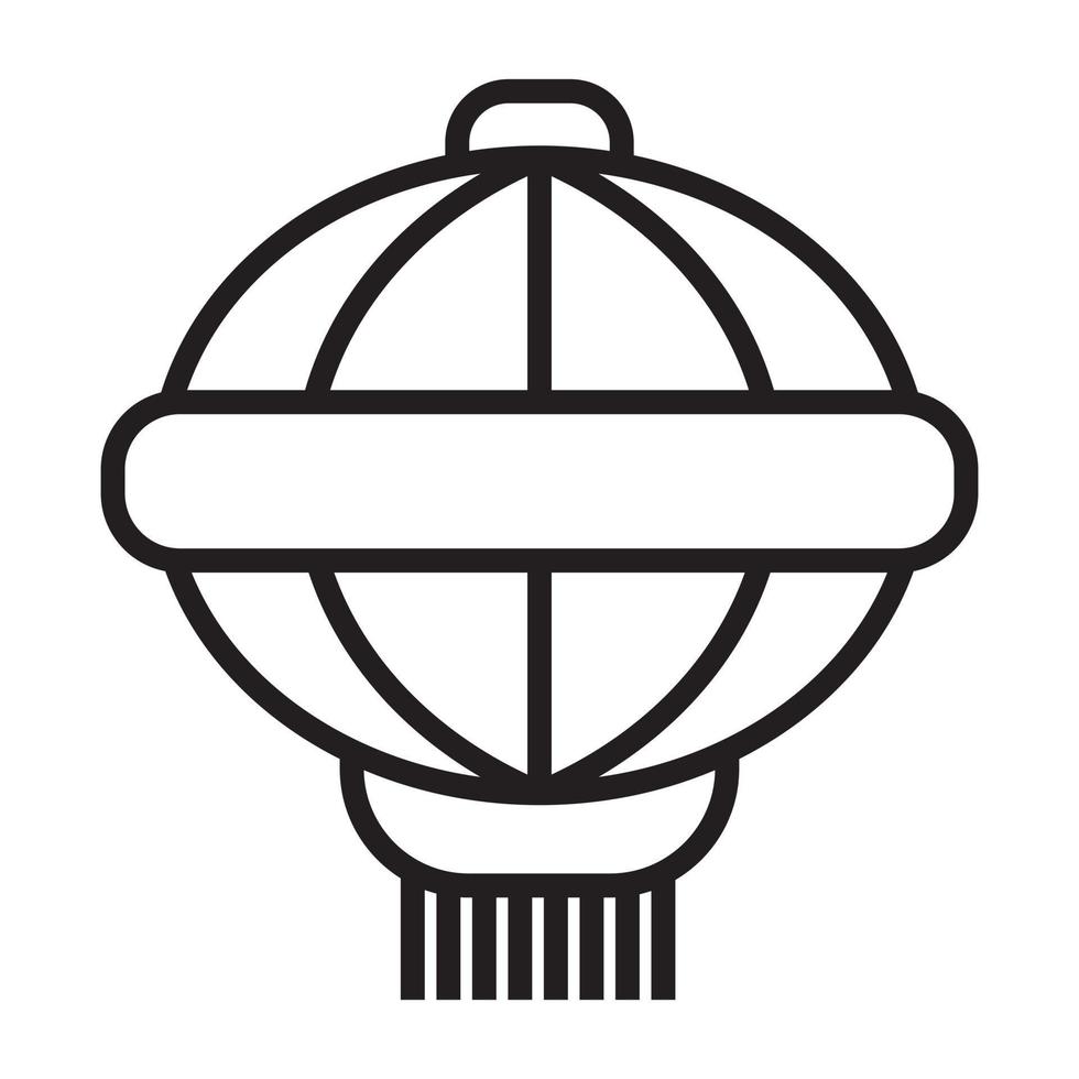 Chinese lantern line art vector icon for apps or websites