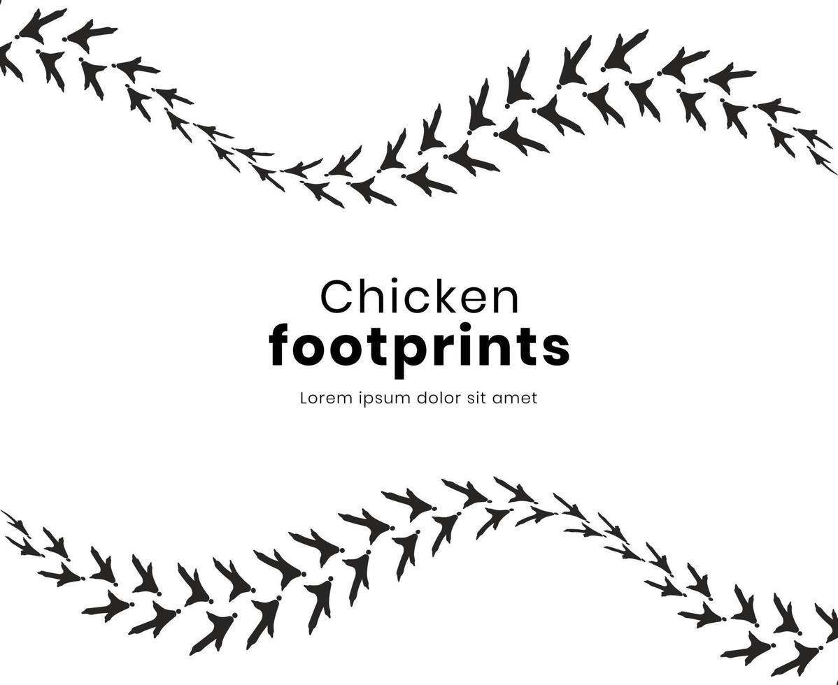 chicken or bird footprint banner vector