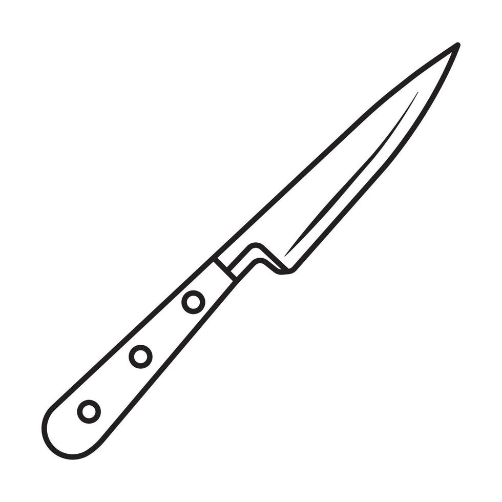 icono de vector de arte de línea de cuchillo de cocina para aplicaciones o sitios web