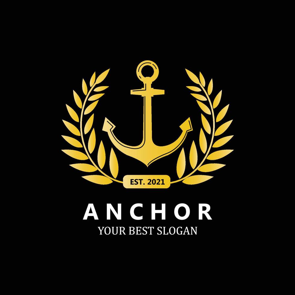 ship anchor logo icon vector, port, retro design illustration vector