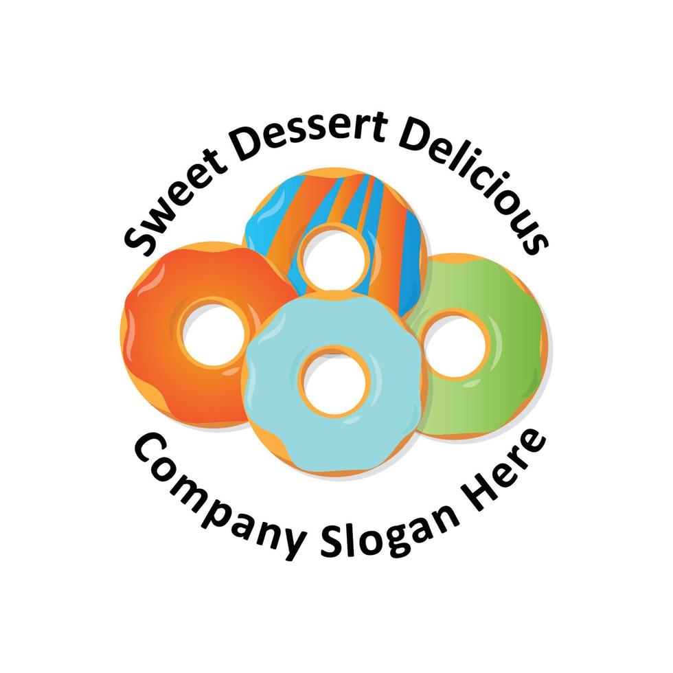 diseño de vectores de alimentos suaves donuts dulces redondos que a todos les encantan los niños o adultos, adecuados para empresas, pegatinas, serigrafía, desolladores