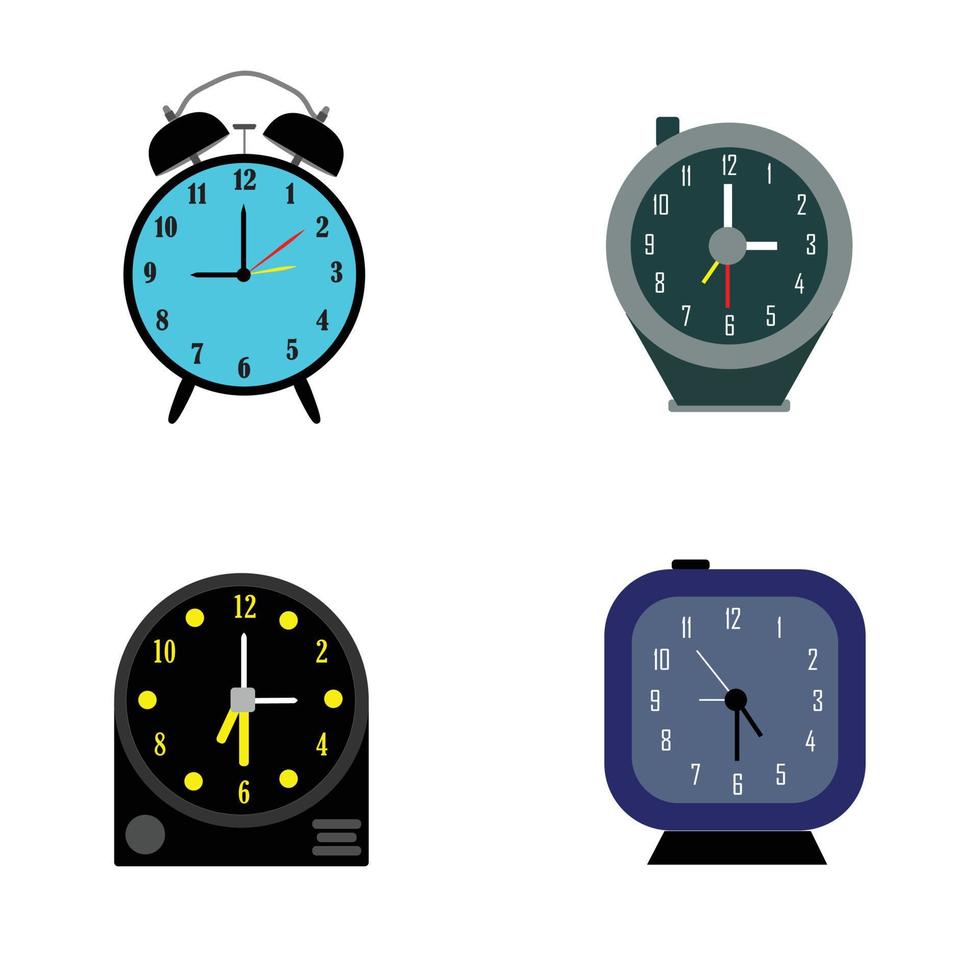 relojes de temporizador analógicos vectoriales, relojes de alarma, relojes de alarma de escritorio vector