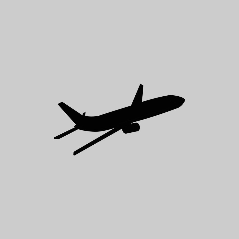 Airplane silhouette isolated background. vector