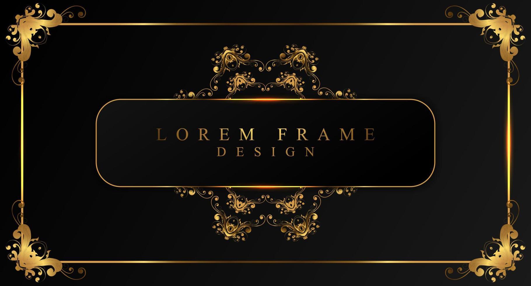 golden circle flourish  frame design vector